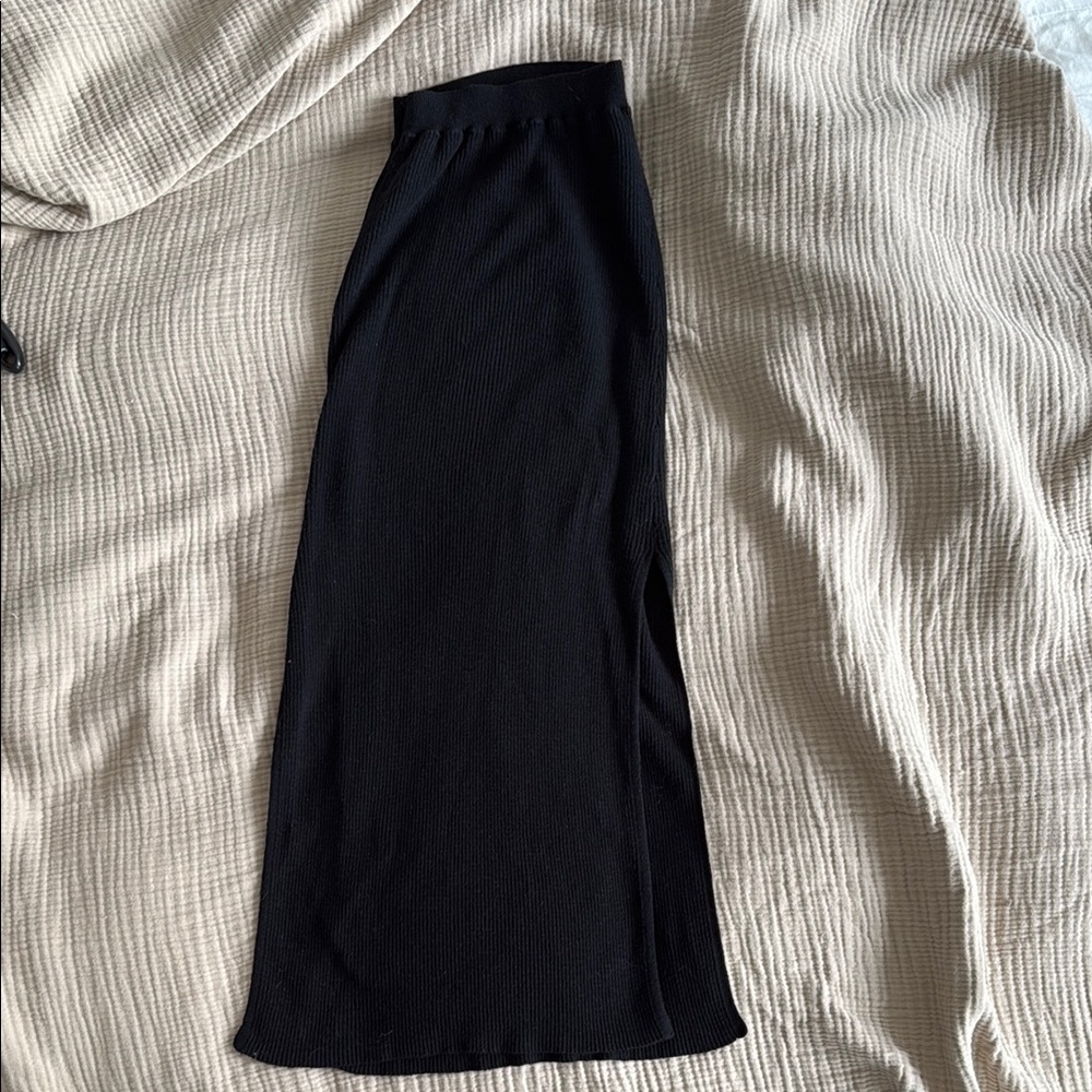 Free People Black Maxi Pencil Skirt with Slit